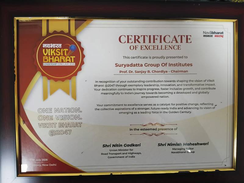 Certificate of Excellence' at Viksit Bharat Leadership Conclave 2026
