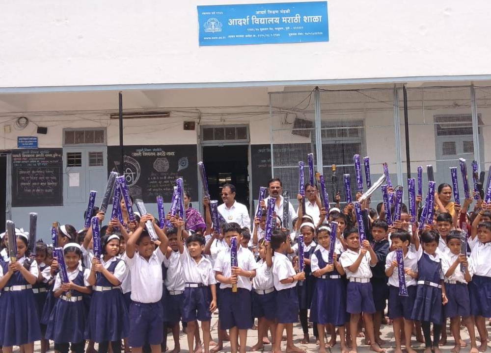 Suryadatta Distributes Umbrellas to School Students under the ‘65 Social Welfare Initiatives’ Campaign