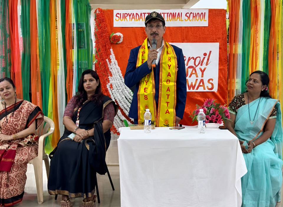 Guest addressing the students