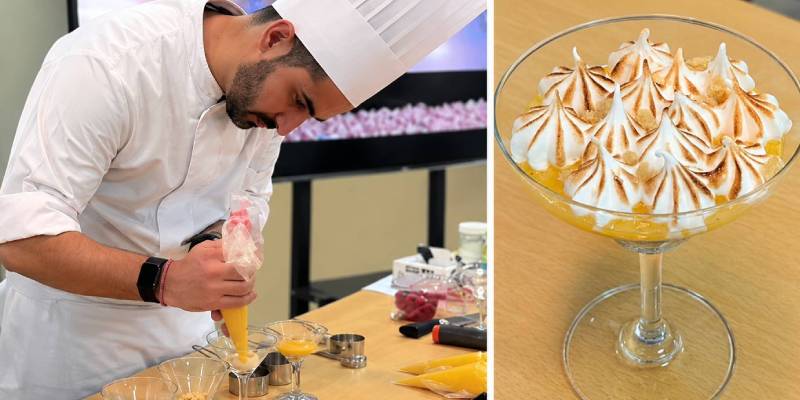 Chef Alexandre Morado showcasing his culinary skills during a special demonstration at Suryadatta College.