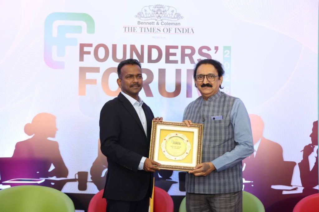 Prof. Dr. Sanjay B. Chordiya felicitated at the Times of India Founders’ Forum 2026 for his achievements and contributions.