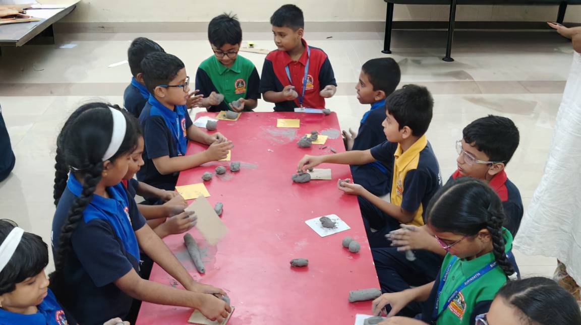 Students Creating Ganesh Idols with Little Hands and Big Devotion